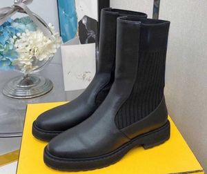 Fendyity-Botas de marca británica, estilo de diseño de diseñador, moda de invierno para mantener el calor, calcetines elásticos de suela gruesa, botas medianas, talla 35-42