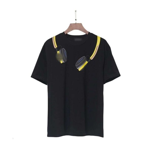 Fendyly T-shirt Designer De Luxe Mode Hommes Top Qualité T-shirts Pour Hommes Printemps/Été Jaune Écouteurs T-shirt À Manches Courtes Unisexe Casual Lâche Instagram