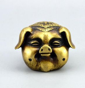 Feng Shui latón cobre puro riqueza oro cerdo adornos de cobre decoración del hogar artesanías creativas de bronce
