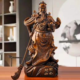 Feng Shui God of Wealth Statue Resin Guan Gong Figure Yu Sculpture Bureau salon Bureau des accessoires de décoration intérieure 240517