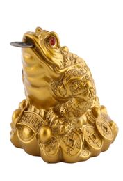 Feng Shui Toad Money Lucky Fortune Wealth China Golden Frog Toad Moneda Decoración de la oficina en el hogar Adornos de la suerte Regalos 66833329