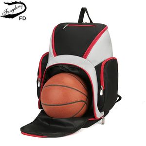 Fengdong voetbalrugzak draagtas voor basketballen mode waterdichte lichtgewicht sportrugzak heren schooltas met grote capaciteit 240111