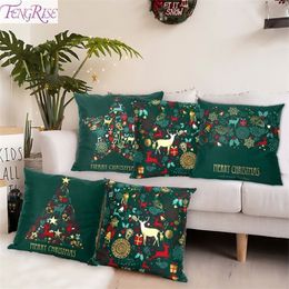 Fengrise Merry Christmas Pillow Bus Xmas Decoratie voor thuis ornament Chrismas Decor Jaar Y201020