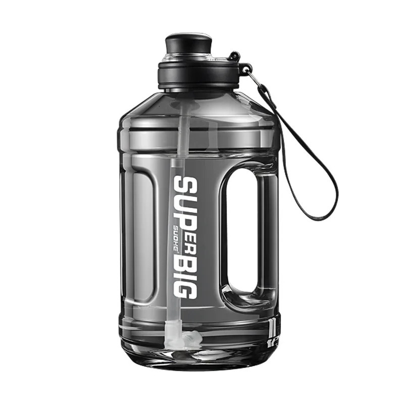 FENGTAO Extra Large Cup Ton Sports Straw Cap Water Bottle54 oz 1600 ml88 2600 ml Bottle with Time Mark an 240506