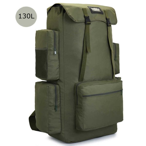 Fengtu 130L Hombres Bolsa de senderismo Mochila de camping Gran capacidad Escalada al aire libre Trekking Mochila de viaje Bolsas tácticas Equipaje Q0721