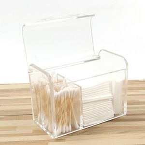 FenKicyen Moderne Transparent Q-Tips Conteneur Coton-Tiges Titulaire Coton Boule De Stockage Organisateur Maquillage Cas Boîte Transparente LJ200812