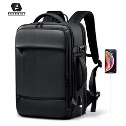 Fenruien Backpack Men 173 inch laptop rugzakken uitbreidbare USB opladen Grote capaciteit Backpacken met waterdichte tas 231222