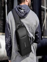 Fenruien Nouveaux hommes Sac à poitrine multifonctionnelle Tsa Antitheft Sac à bandoulière de grande capacité USB Charges imperméables Sac à bandoulière K7139225666