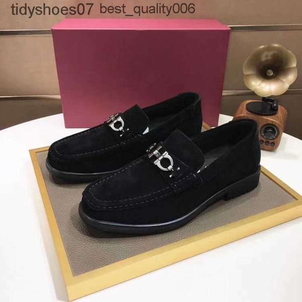 Salvatore Ferragamo Вы Feragamo Ferra chaussures en cuir mat chaussures en cuir d'affaires décontractées basses un pied chaussures paresseuses boucle de siège de cheval s chaussur