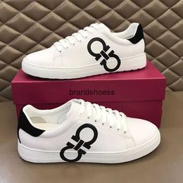 Feragamos geklede schoenen echt lederen herenschoenen heren boardschoenen vrijetijdsschoenen sport hiphop kapper trendy merk bedrukte enkele schoenen