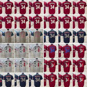 Fernando Valenzuela 2023 Nuevas camisetas de béisbol Copa del mundo Color a juego Blanco Rojo Azul Jersey cosido Hombres Talla S-3XL