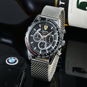 Ferrar Wrist for Men Mens Watches All Dials Work Quartz Watch Reloj de marca de alta calidad Reloj Sports Car Fashion Strap