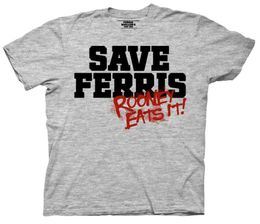 Ferris Bueller Day Off Save Ferris Rooney eet het heren t -shirt mediumtops hele tee aangepaste omgeving gedrukt tshirt1148891