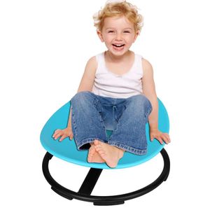 FERUERW kinderspeelgoedcarrousel roterende sensorische stoel, trainingslichaamscoördinatie (blauw)