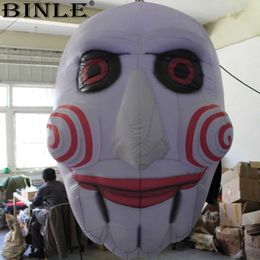 Festival Airblown enge opblaasbaar clown masker Ghost Head met LED -lichten voor Halloween -decoratie