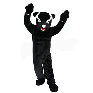 Festival Dres Costumes de mascotte panthère léopard noir Carnaval Hallowen Cadeaux Unisexe Adultes Fantaisie Jeux de fête Tenue de vacances Célébration Tenues de personnage de dessin animé