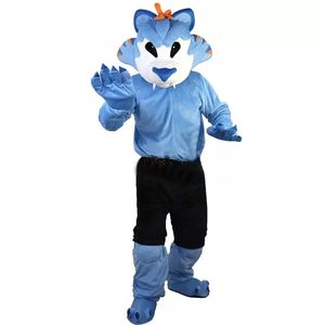 Robe de festival Bleu Husky Fursuit Costumes de mascotte Carnaval Hallowen Cadeaux Unisexe Adultes Fantaisie Jeux de Fête Tenue Célébration de Vacances Tenues de Personnage de Dessin Animé