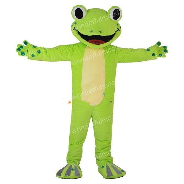 Vestido de festival Trajes de mascota de rana verde Carnaval Regalos de Halloween Adultos unisex Juegos de fiesta de lujo Traje Celebración de vacaciones Trajes de personajes de dibujos animados