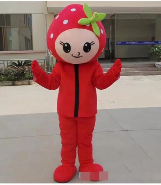 Robe de festival Costumes de mascotte de fraises rouges Carnaval Cadeaux Hallowen Unisexe Adultes Fancy Farty Games Tenue de fête Célébration de la fête Cartoon Personnages