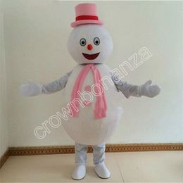 Vestido de fiesta muñeco de nieve disfraz de mascota rosa conjunto de dibujos animados fiesta de cumpleaños juego de rol tamaño adulto carnaval regalo de Navidad