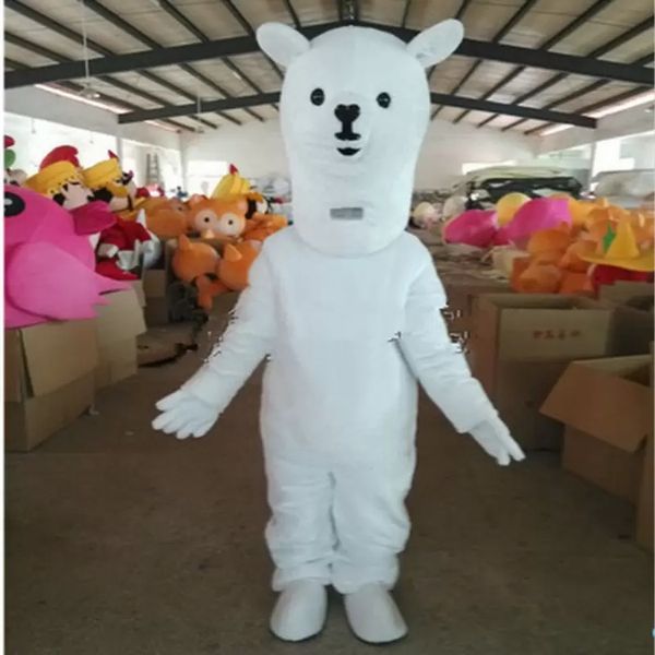 Robe de festival Costumes de mascotte d'alpaga blanc Carnaval Hallowen Cadeaux Adultes unisexes Fancy Party Games Outfit Holiday Celebration Cartoon Character Outfits