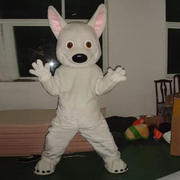 Robe de festival Costumes de mascotte de chien blanc Carnaval Cadeaux d'Halloween Unisexe Adultes Fantaisie Jeux de fête Tenue Célébration de vacances Tenues de personnage de dessin animé