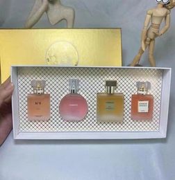 Festival Gift Perfume 4pcs Set Encens parfum parfum Unisexe 425ml Chance No5 Pairs Coco Perfumes Kit For Woman Grosted Verre 3822362
