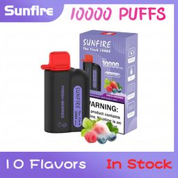 Festival Geschenken Sunfire 10000 Puffs 10K Wegwerp E Sigaretten DTL Mesh Coil 20ml Oplaadbare elektronische CIGS 10000 12000 Puff 10K 0% 2% 3% 5% in Stock Fast Ship Vapes