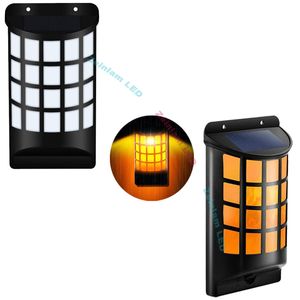 Festival Night Lamp Flame Flicking Fire Bollen Solar Wandlampen met Dark Sensor Nachtverlichting 1800K Gele kleur