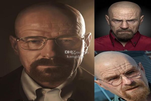 Máscaras de fiesta del festival Película Celebridad Máscara de látex juguete Breaking Bad Profesor Mr White Disfraz realista casco máscara Halloween Cospl34520807