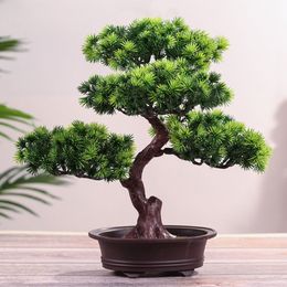 Festival Potplant Simulatie Decoratieve Bonsai Thuiskantoor Pijnboom Cadeau DIY Ornament Levensechte Accessoire Kunstmatige Bonsai LJ236v