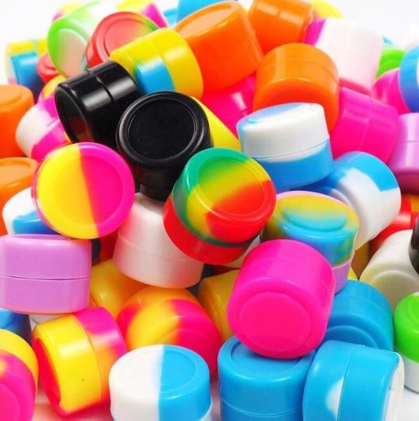 Pots 2ML mini présentoir de stockage rond maquillage silicone cigarette huile pâte tabac boxs