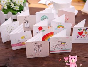 Tarjeta de felicitación de dibujos animados festivos tarjetas de papel de invitación de boda con sobre el aniversario de la Pascua del cumpleaños Día de las madres gracias