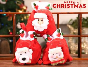 Sacs cadeaux festifs mignons père noël bonhomme de neige, sacs d'emballage de biscuits, sac à main de fête, paquet de rangement de joyeux noël