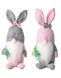 Décorations festives de lapin en peluche Gnome de pâques, poupées faites à la main, cadeaux pour enfants, elfe de printemps, ornements de salon pour la maison XBJK22022375807