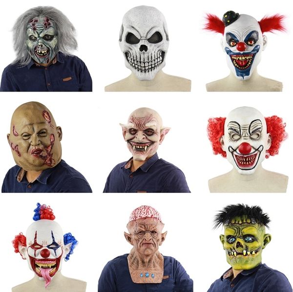Masque de terreur festif d'Halloween monstre Latex masque de Cosplay horrible masques d'horreur de fête d'Halloween fournitures de costumes ZC523