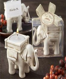 Festif Lucky Elephant Bandles Holder Tea Light Candle Holder Birthday Cadeaux avec Soalight KD18865902