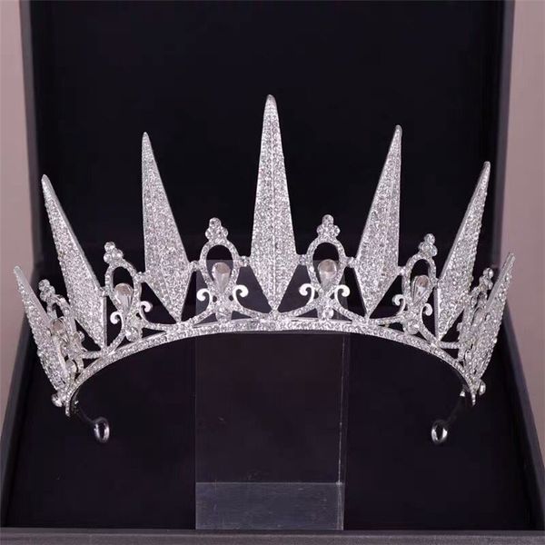 Accessoire de fête festive diadème de mariage diamant baroque anniversaire chapeaux couronne strass avec bijoux accessoires de cheveux couronnes de mariée coiffes