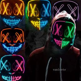 Feestelijk feest Halloween-masker leidde Luminous Mask tweekleurige links rechts op en neer modelleren meerdere stijlen gloeiende masklt029