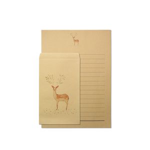 Festive Party Supplies DIY Cerf Enveloppe lettre ensemble Mignon Rétro Kraft Papier Enveloppes Carte-Cadeau Bureau Papeterie Fournisseur 20220909 E3