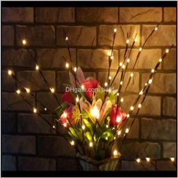 Feestelijke feestartikelen tuin drop levering 2021 voor thuis LED Willow Branch lamp batterij aangedreven decoratieve ornamenten kerstboom decora