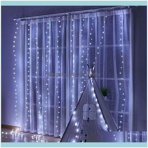 Feestelijke feestartikelen Tuinjaar Garland Gordijn Fairy String Light Led Decoraties voor Home Kerstboom Decor Navidad Xmas Ornamenten