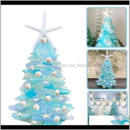 Feestelijke feestartikelen GardenCreative Unique Blue Ocean Beach Resin Christmas Tree Decoration Decorations voor Home Drop Levering 2021 Zyfis