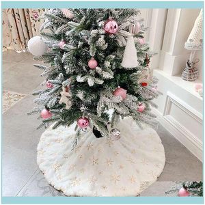 Fournitures de fête de fête Gardenfoot Tapis Jupe Tapis sous l'arbre Décorations de Noël pour la maison Snowflak 201127 Drop Delivery 2021 Jicmn