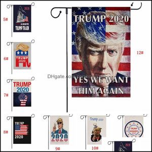 Suministros festivos para fiestas Inicio 21 estilos American Keep America Great Usa Flag Banner Presidente Elección Donald Winner Garden Flags Decor Dbc