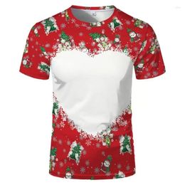 Feestelijke feestbenodigdheden heren t-shirts sublimatie spaties met die-died t shirts voor kerstcadeaus mannen jochie diy shirt doek