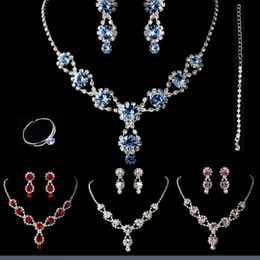 Collier festif en strass, boucles d'oreilles, bague, Bracelet, petit pendentif Design, collier complet en diamant, chaîne ras du cou féerique pour fille