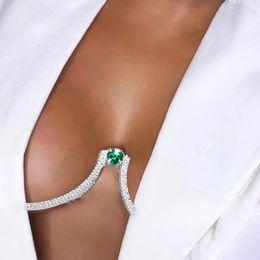 Strass festif Sexy bohème demi-cercle plage collier corps chaîne discothèque poitrine chaîne Ins même Style femmes bijoux