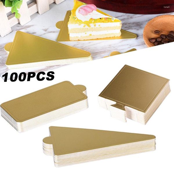 Fournitures de fête 100 pièces/paquet outils de cuisson Triangle Mousse gâteau entretoise Rectangle fromage pain Base Dessert pâtisserie présentoir