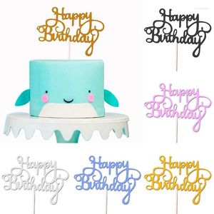 Fournitures de fête 10 pièces Cupcake gâteau Topper joyeux anniversaire drapeaux enfants fête cuisson décoration bricolage décor